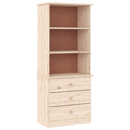 vidaXL Bookcase with Drawers ALTA 60x35x142 cm Solid Wood Pine - Brown