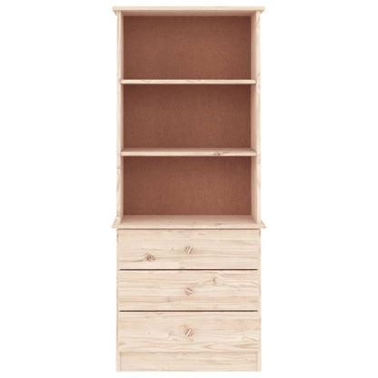 vidaXL Bookcase with Drawers ALTA 60x35x142 cm Solid Wood Pine - Brown