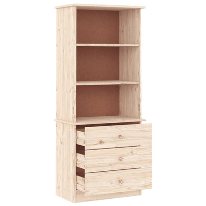 vidaXL Bookcase with Drawers ALTA 60x35x142 cm Solid Wood Pine - Brown