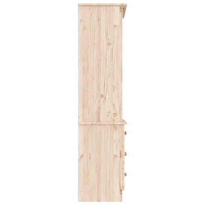 vidaXL Bookcase with Drawers ALTA 60x35x142 cm Solid Wood Pine - Brown