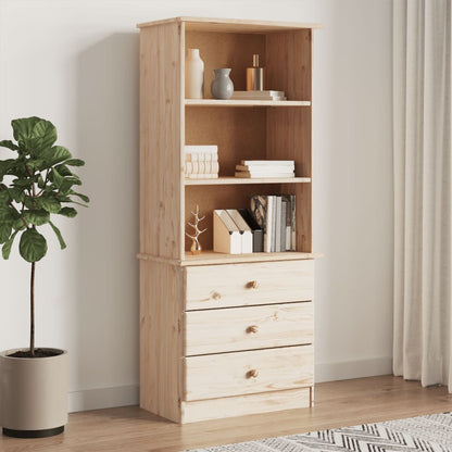 vidaXL Bookcase with Drawers ALTA 60x35x142 cm Solid Wood Pine - Brown
