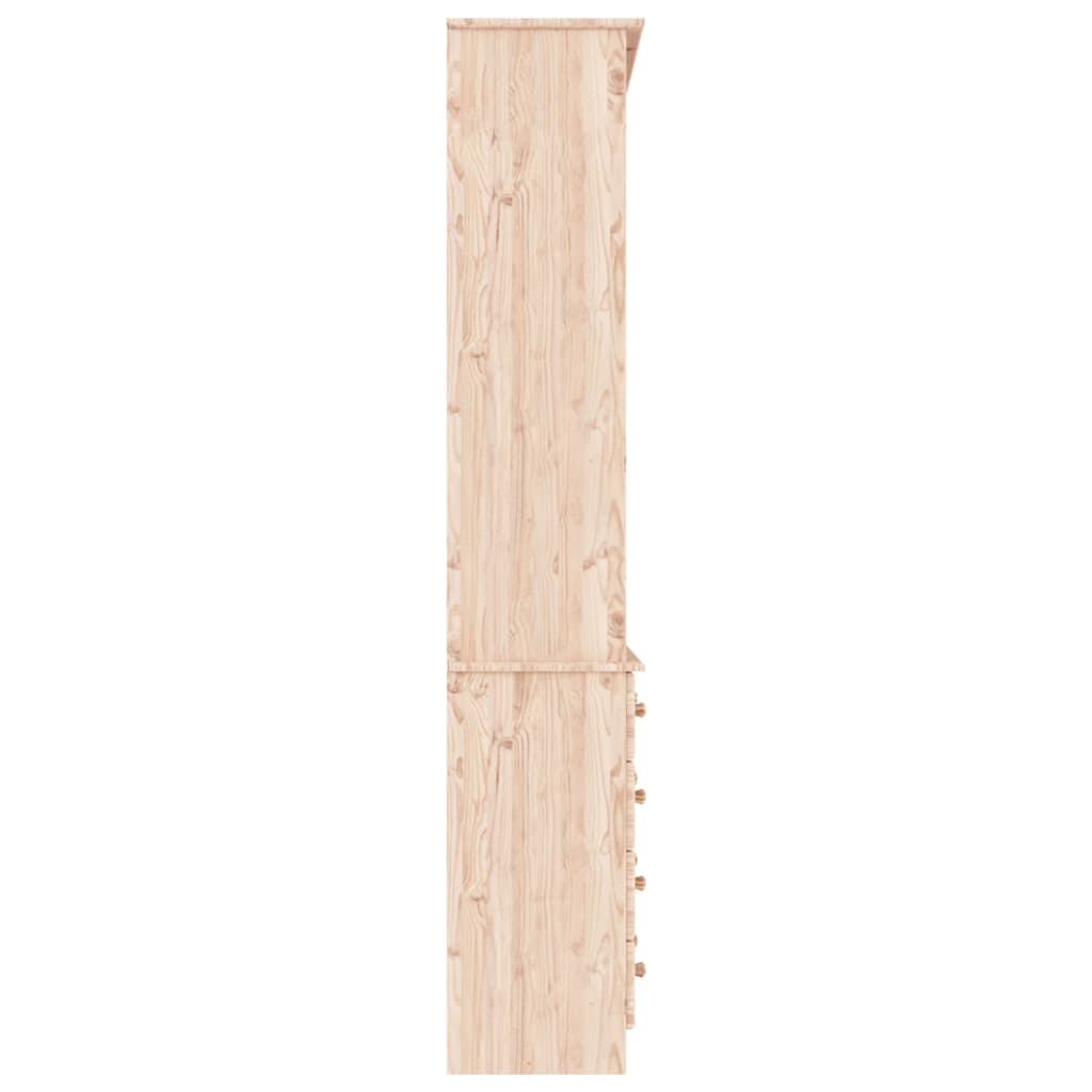vidaXL Bookcase with Drawers ALTA 77x35x186.5 cm Solid Wood Pine - Brown