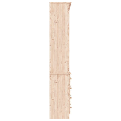 vidaXL Bookcase with Drawers ALTA 77x35x186.5 cm Solid Wood Pine - Brown