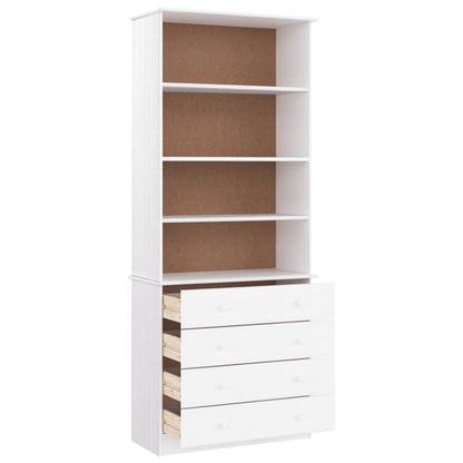 vidaXL Bookcase with Drawers ALTA White 77x35x186.5 cm Solid Wood Pine