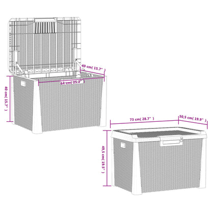 vidaXL Garden Storage Box Brown 125 L PP