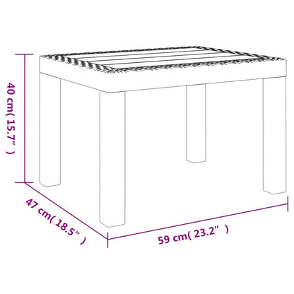 vidaXL Garden Table Anthracite 59x47x40 cm PP
