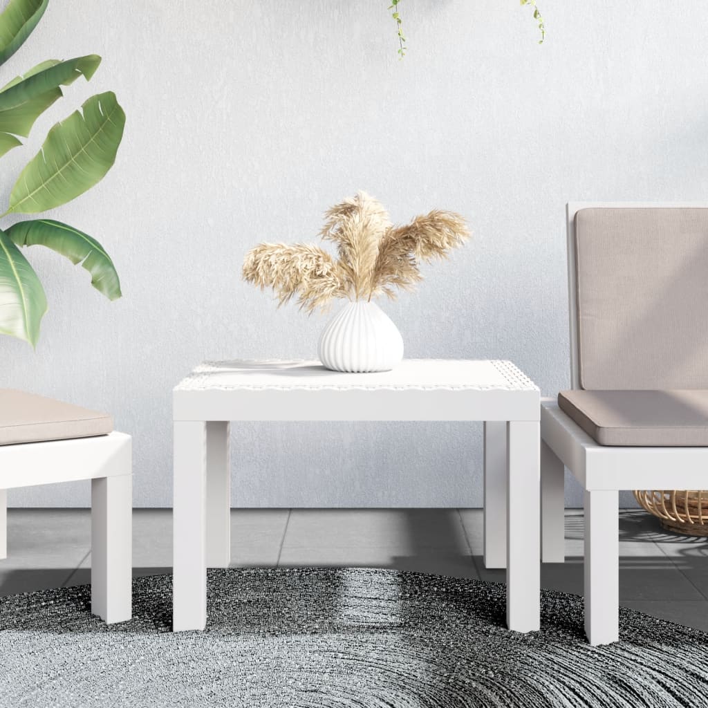 vidaXL Garden Table White 59x47x40 cm PP
