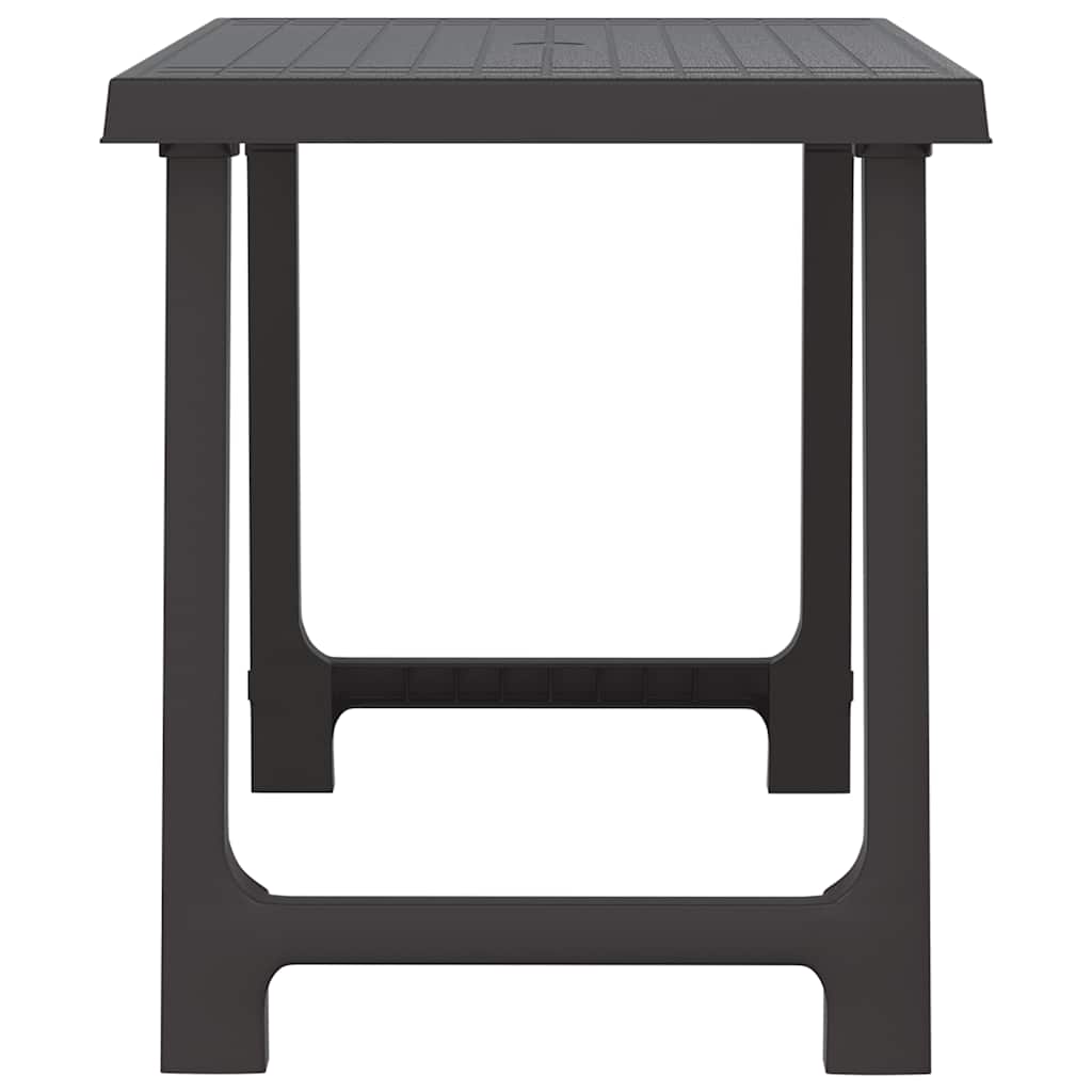 vidaXL Camping Table Anthracite 79x56x64 cm PP Wooden Look