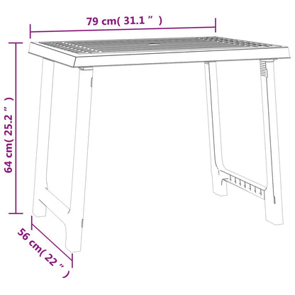 vidaXL Camping Table Green 79x56x64 cm PP Wooden Look