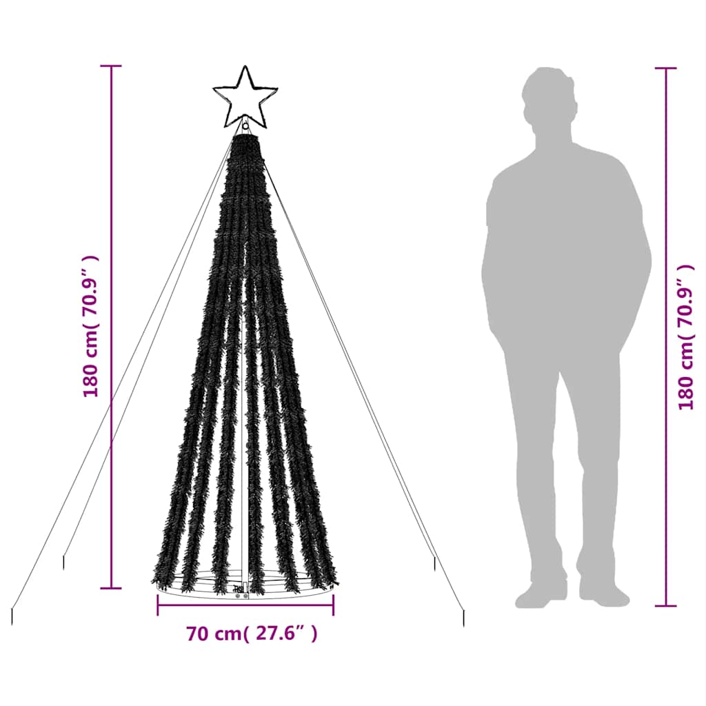 vidaXL LED Christmas Tree 275 LEDs Blue 180 cm