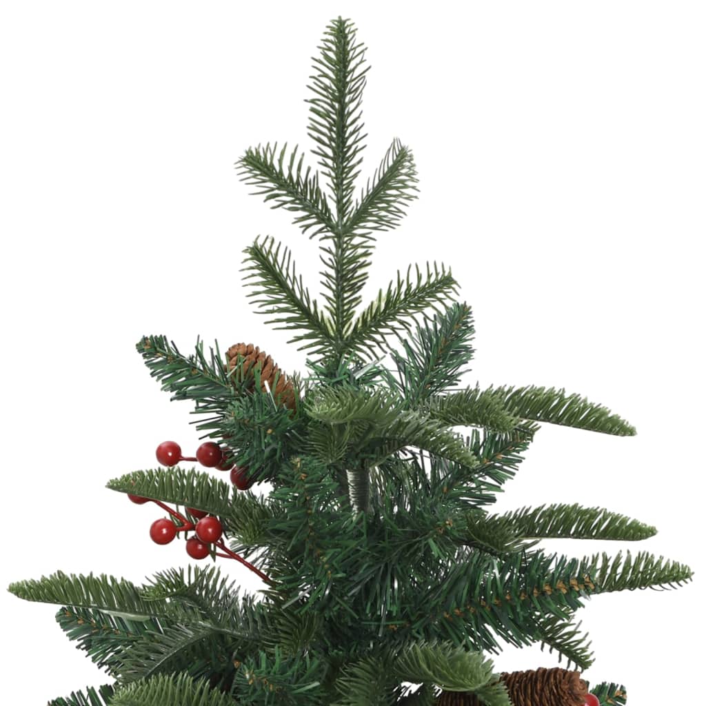 vidaXL Artificial Hinged Christmas Tree with Cones and Berries 150 cm - Green - 55346