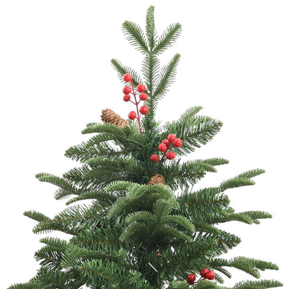 vidaXL Artificial Hinged Christmas Tree with Cones and Berries 180 cm - Green