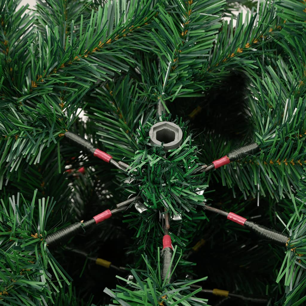 vidaXL Artificial Hinged Christmas Tree with Cones and Berries 210 cm - Green - 55348