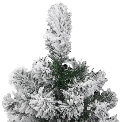 vidaXL Artificial Hinged Christmas Tree with Flocked Snow 120 cm - White - 55351