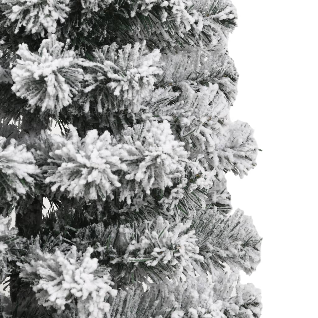 vidaXL Artificial Hinged Christmas Tree with Flocked Snow 120 cm - White - 55351