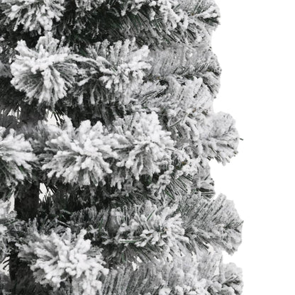 vidaXL Artificial Hinged Christmas Tree with Flocked Snow 120 cm - White - 55351
