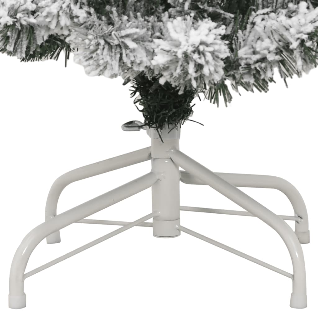vidaXL Artificial Hinged Christmas Tree with Flocked Snow 120 cm - White - 55351