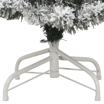 vidaXL Artificial Hinged Christmas Tree with Flocked Snow 120 cm - White - 55351
