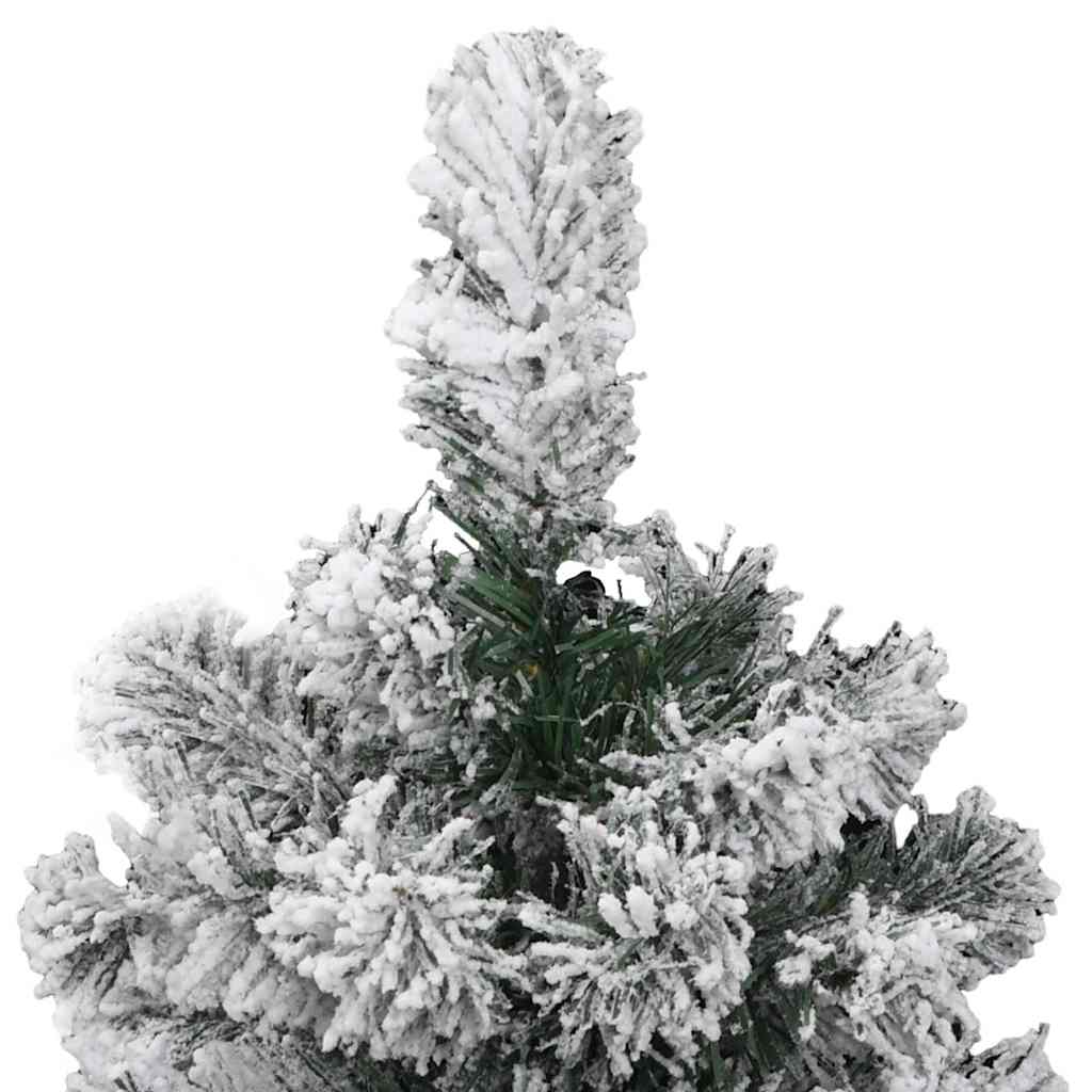 vidaXL Artificial Hinged Christmas Tree with Flocked Snow 150 cm - White