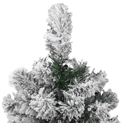 vidaXL Artificial Hinged Christmas Tree with Flocked Snow 150 cm - White