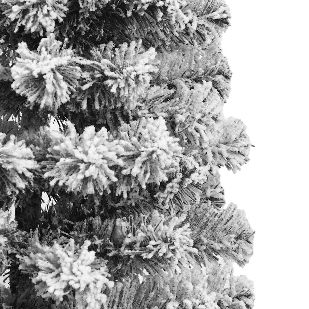 vidaXL Artificial Hinged Christmas Tree with Flocked Snow 150 cm - White