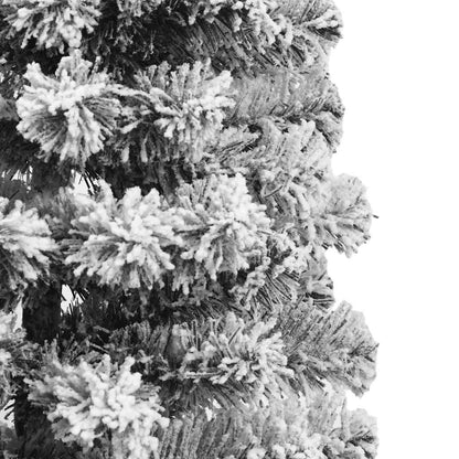 vidaXL Artificial Hinged Christmas Tree with Flocked Snow 150 cm - White
