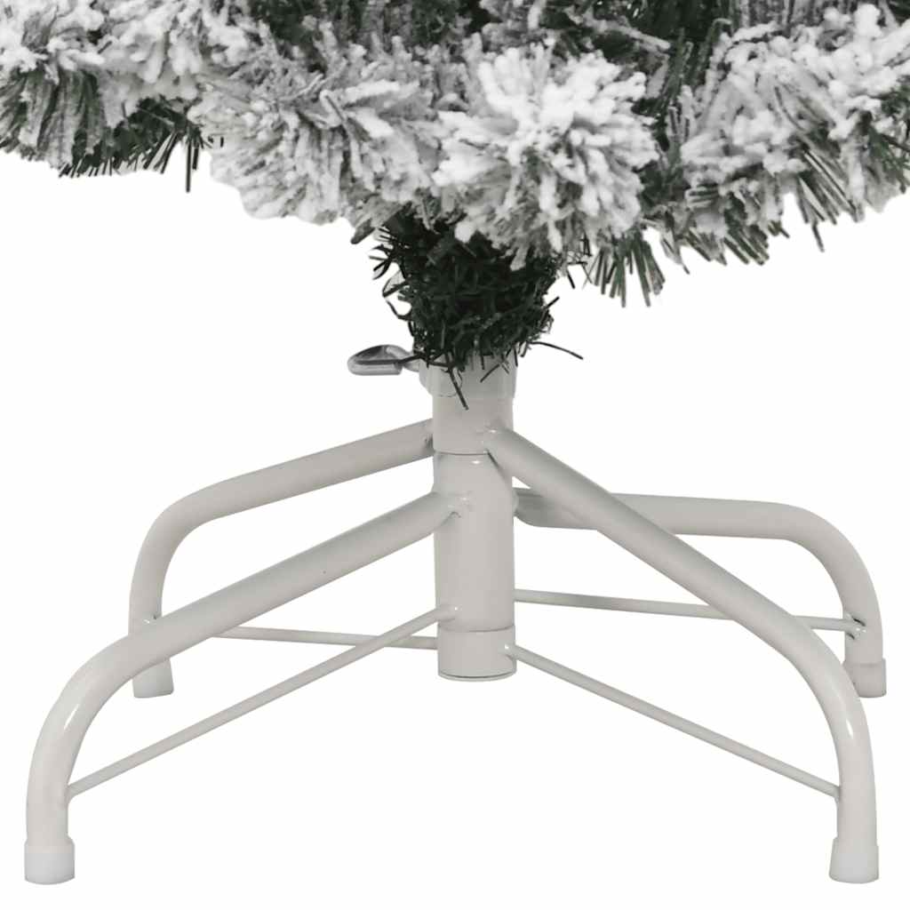 vidaXL Artificial Hinged Christmas Tree with Flocked Snow 150 cm - White