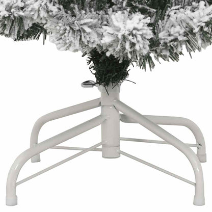 vidaXL Artificial Hinged Christmas Tree with Flocked Snow 150 cm - White