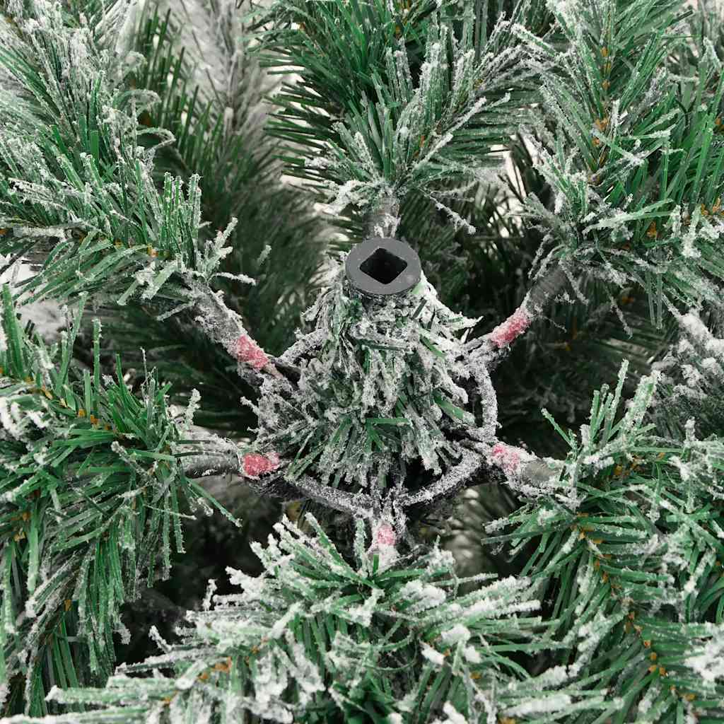 vidaXL Artificial Hinged Christmas Tree with Flocked Snow 150 cm - White