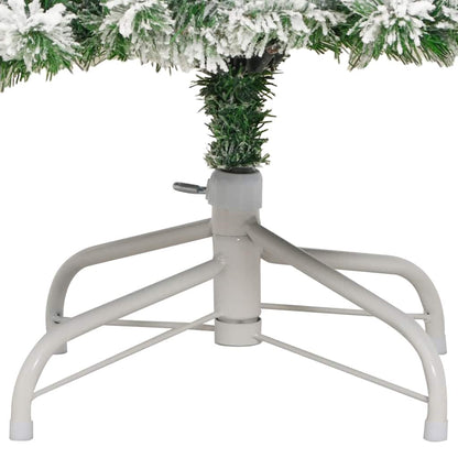 vidaXL Artificial Hinged Christmas Tree with Flocked Snow 180 cm - White - 55373