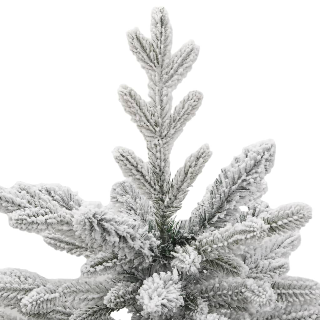 vidaXL Artificial Hinged Christmas Tree with Flocked Snow 120 cm - White - 55388