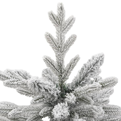 vidaXL Artificial Hinged Christmas Tree with Flocked Snow 120 cm - White - 55388