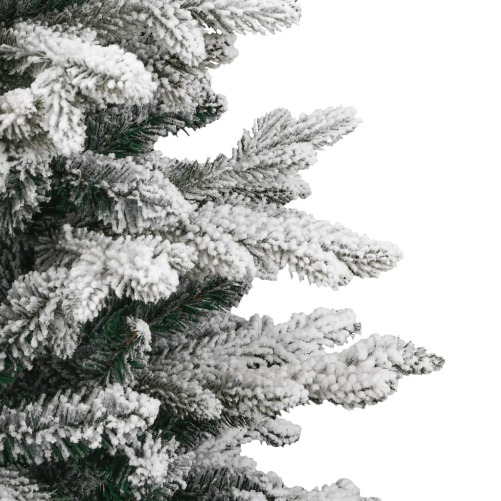 vidaXL Artificial Hinged Christmas Tree with Flocked Snow 120 cm - White - 55388
