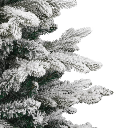 vidaXL Artificial Hinged Christmas Tree with Flocked Snow 120 cm - White - 55388