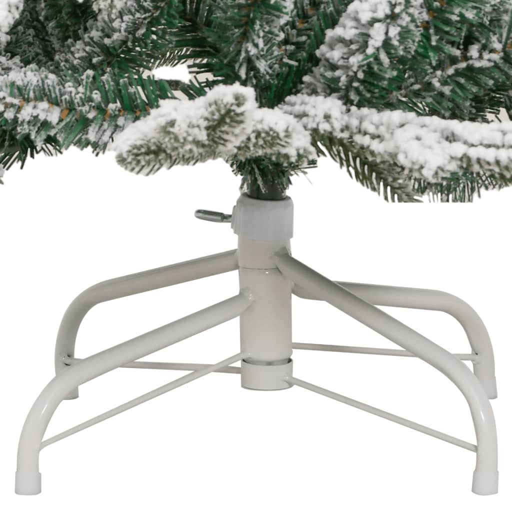 vidaXL Artificial Hinged Christmas Tree with Flocked Snow 120 cm - White - 55388