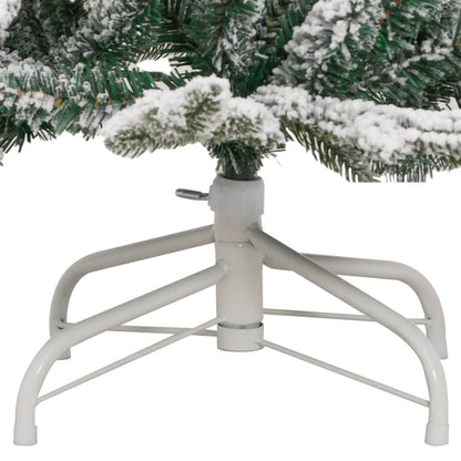 vidaXL Artificial Hinged Christmas Tree with Flocked Snow 120 cm - White - 55388