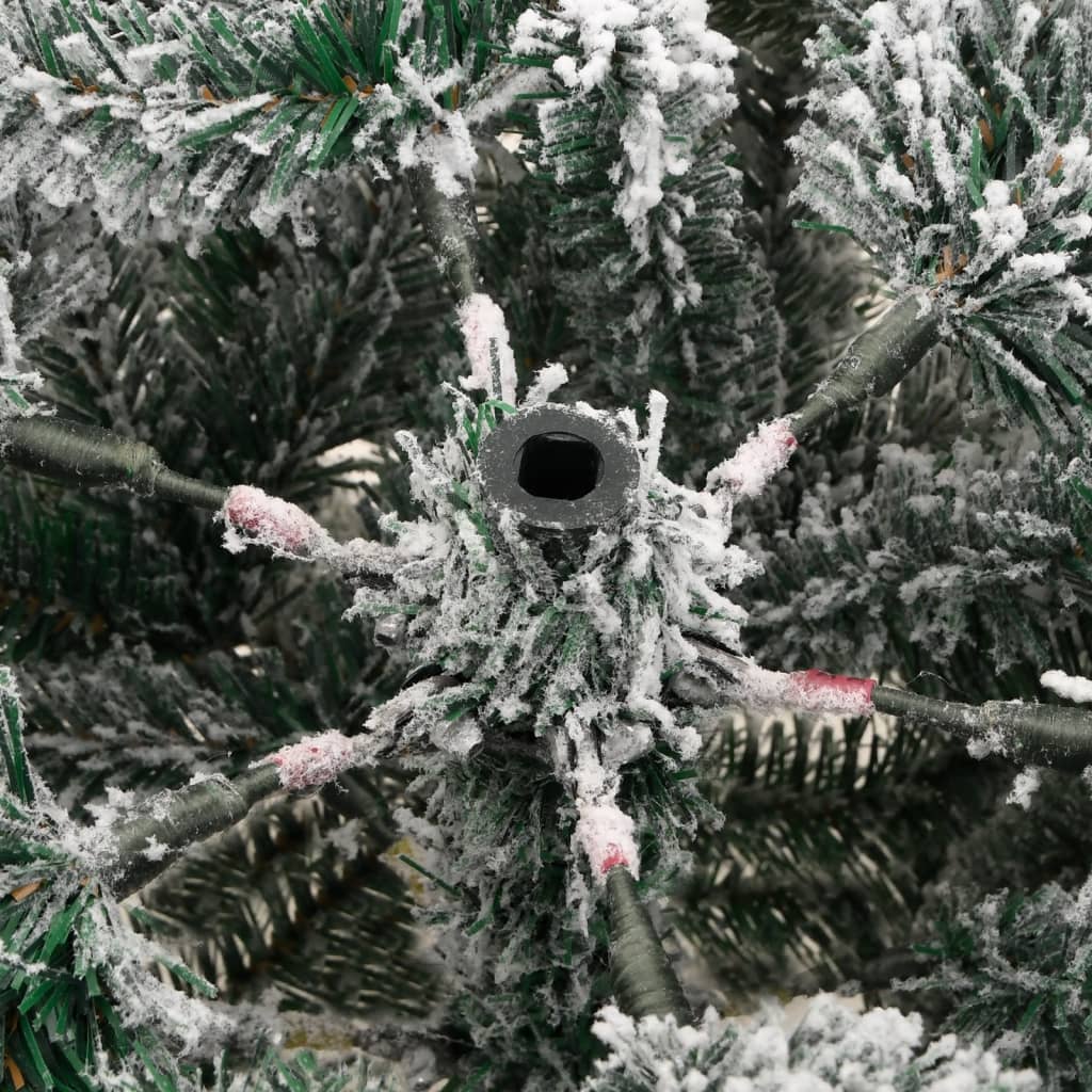 vidaXL Artificial Hinged Christmas Tree with Flocked Snow 120 cm - White - 55388