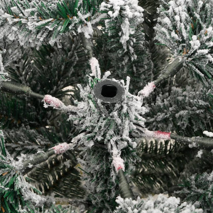 vidaXL Artificial Hinged Christmas Tree with Flocked Snow 120 cm - White - 55388