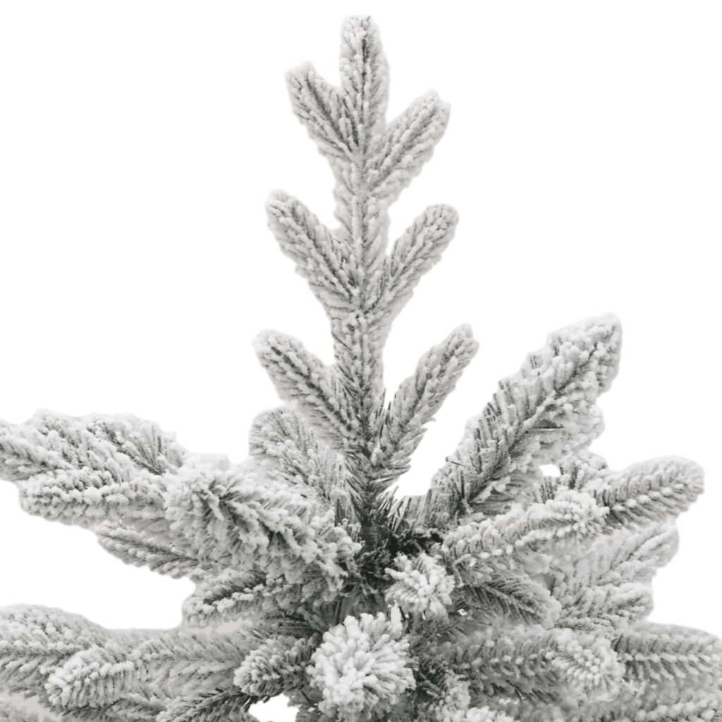 vidaXL Artificial Hinged Christmas Tree with Flocked Snow 150 cm - White - 55397