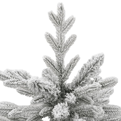 vidaXL Artificial Hinged Christmas Tree with Flocked Snow 150 cm - White - 55397