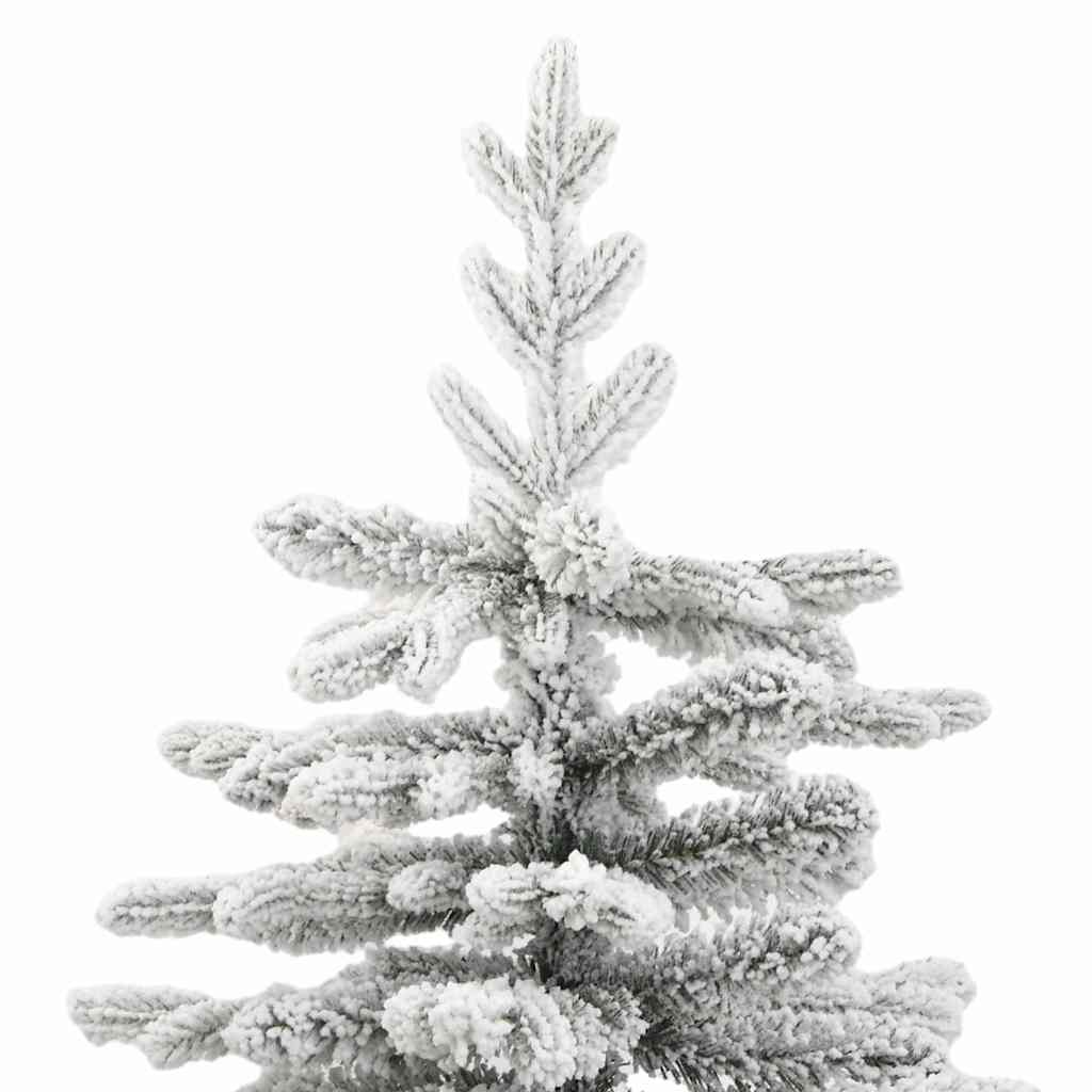 vidaXL Artificial Hinged Christmas Tree with Flocked Snow 180 cm - White - 55402