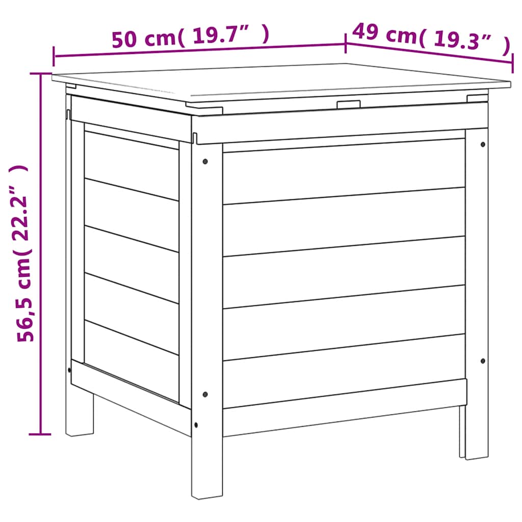 vidaXL Garden Storage Box 50x49x56.5 cm Solid Wood Fir - Brown