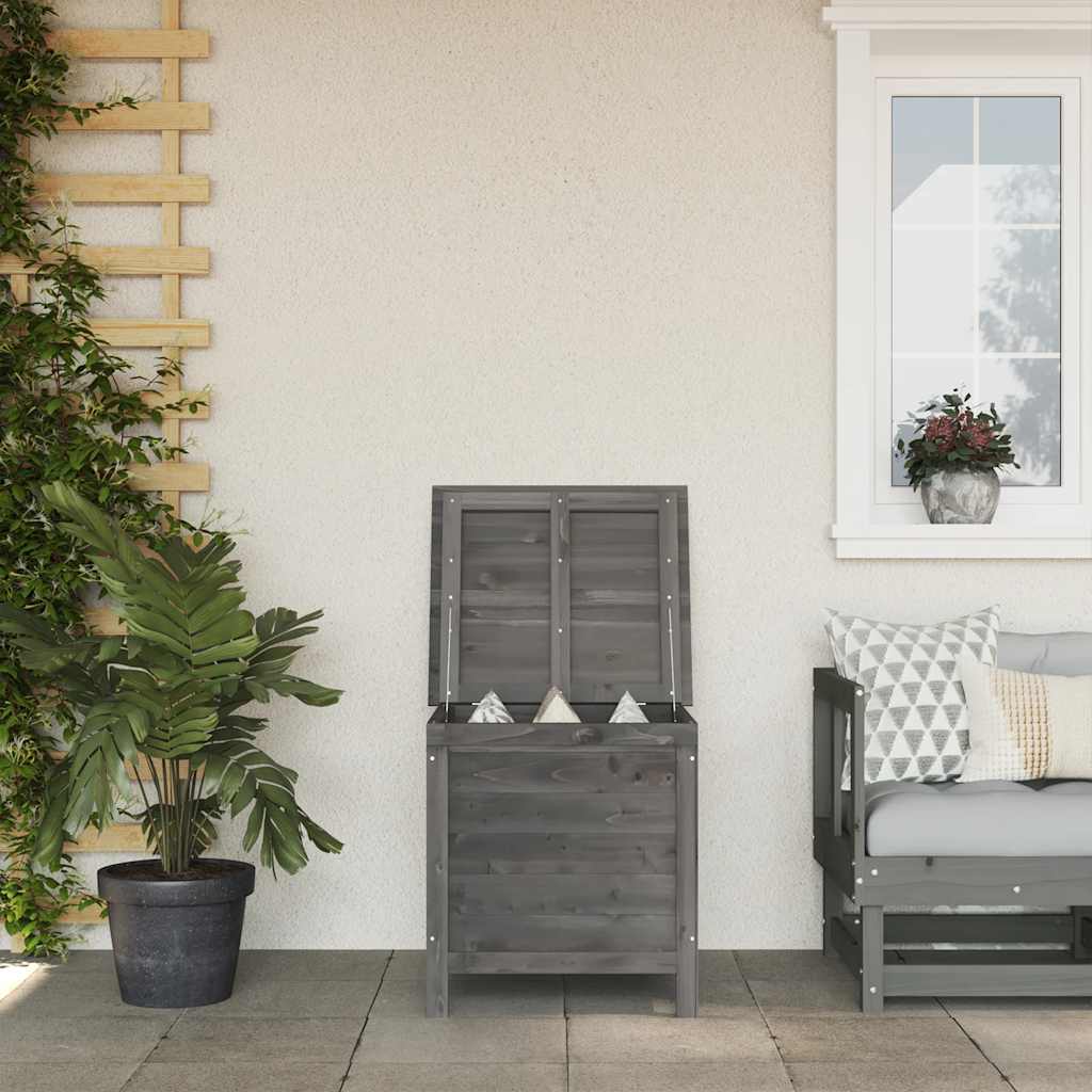 vidaXL Garden Storage Box Anthracite 50x49x56.5 cm Solid Wood Fir