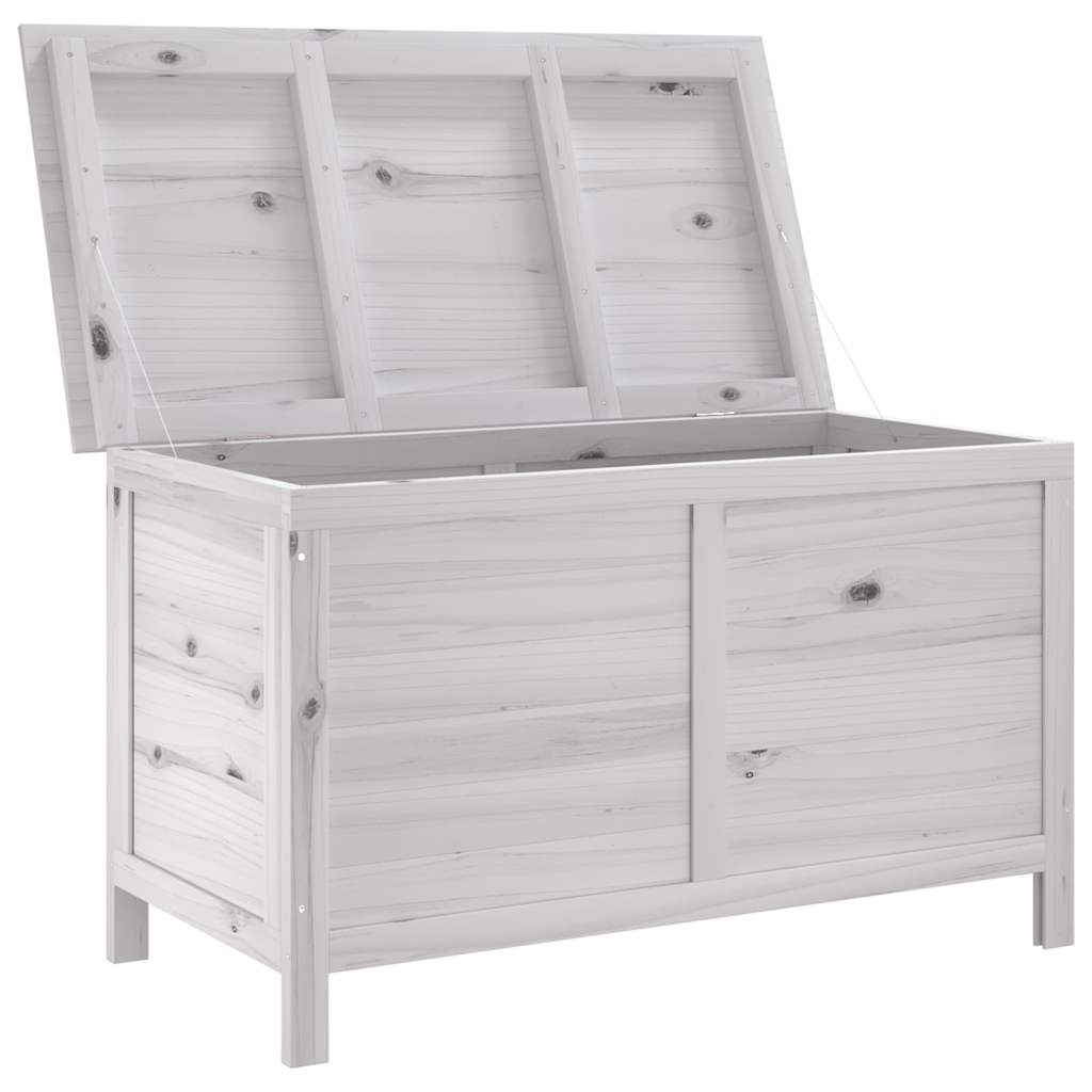 vidaXL Garden Storage Box White 99x49.5x58.5 cm Solid Wood Fir