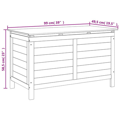 vidaXL Garden Storage Box White 99x49.5x58.5 cm Solid Wood Fir