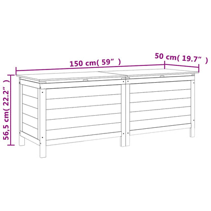 vidaXL Garden Storage Box Anthracite 150x50x56.5 cm Solid Wood Fir