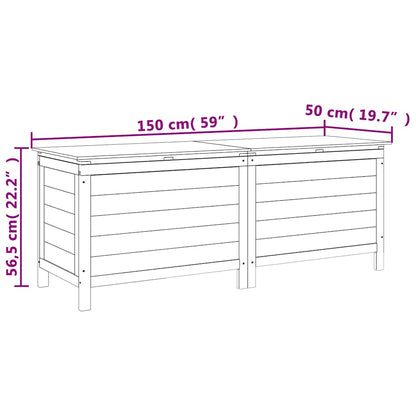vidaXL Garden Storage Box Brown 150x50x56.5 cm Solid Wood Fir
