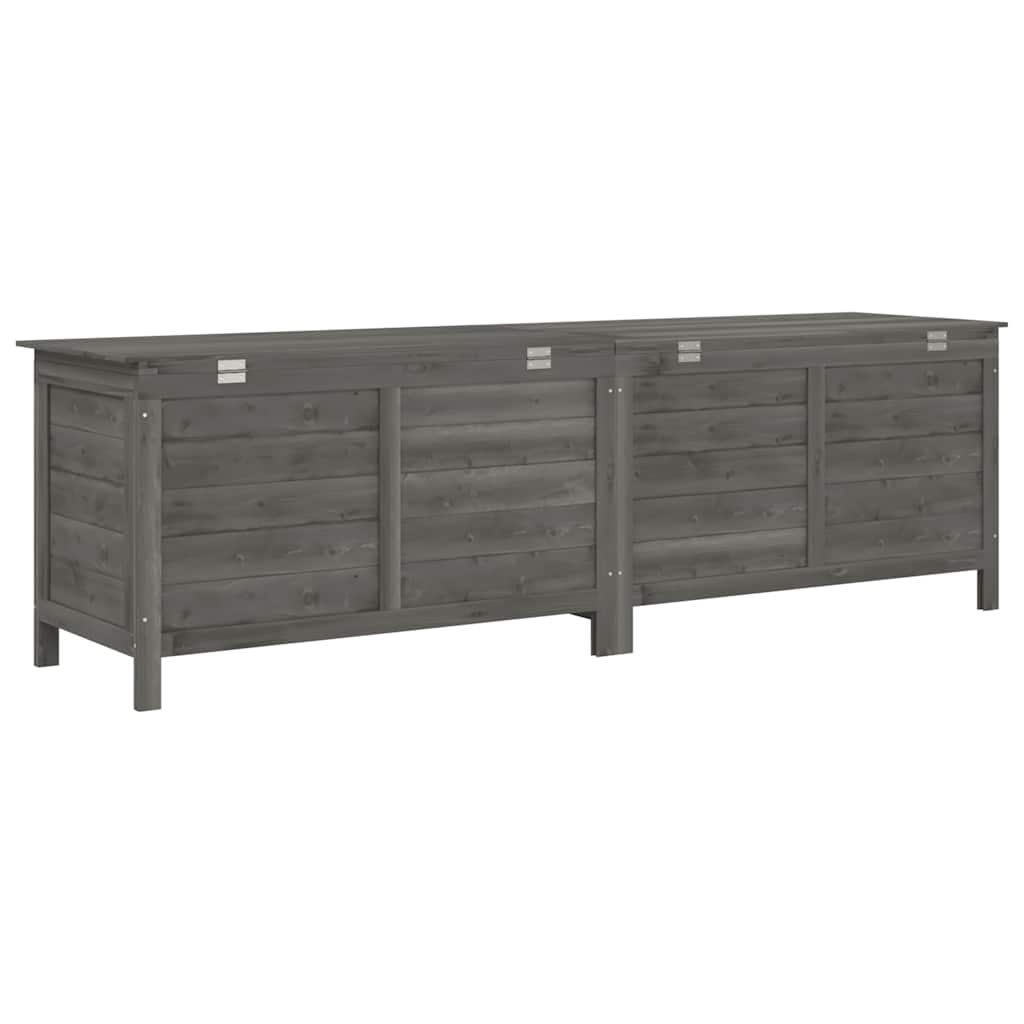 vidaXL Garden Storage Box Anthracite 198.5x50x56.5 cm Solid Wood Fir