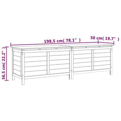 vidaXL Garden Storage Box Anthracite 198.5x50x56.5 cm Solid Wood Fir