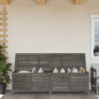 vidaXL Garden Storage Box Anthracite 198.5x50x56.5 cm Solid Wood Fir